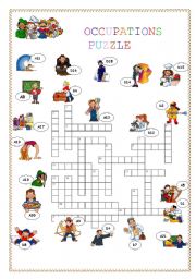 English Worksheet: OCCUPATIONS PUZZLE