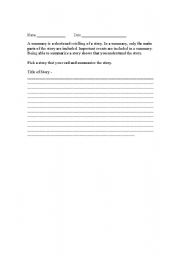 English worksheet: Summarizing