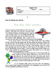 English Worksheet: Reading Comprehension 