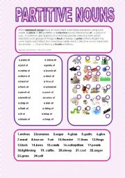 English Worksheet: Partitive nouns