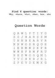 English worksheet: Question Words