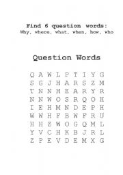 English Worksheet: Question Words