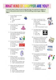 English Worksheet: WHAT KIND OF SHOPPER ARE YOU??