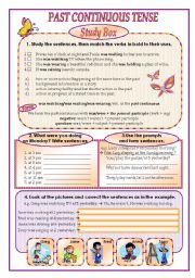 English Worksheet: Past continuous tense