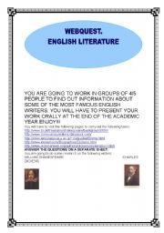 WEBQUEST; ENGLISH LITERATURE