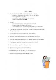 English worksheet: How to Give a Speech