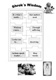 English Worksheet: Shrek activities b& w version