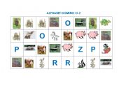 English worksheet: Animal Alphabet Domino, part 3 