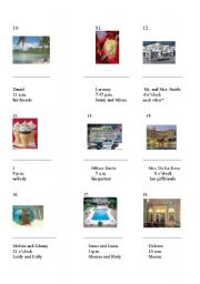 English worksheet: Places Around Town:  Where When Who (part two)