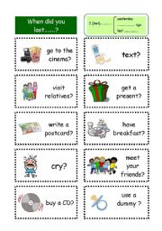 English Worksheet: When was the last time you...?