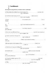 English Worksheet: conditionals, 1st, 2nd and 3rd