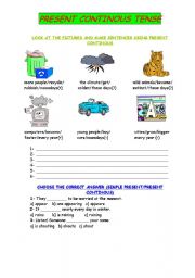 English Worksheet: PRESENT CONTINUOUS