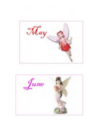English Worksheet: Months Fairy  Cards 3/6