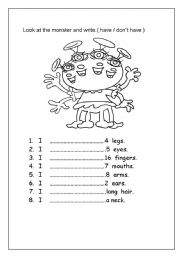 English Worksheet: have /dont have