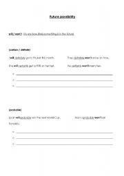 English worksheet: Future Possibility