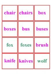 Memory game  plurals