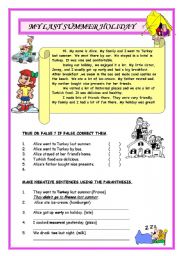 English Worksheet: reading-past simple