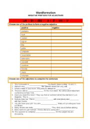 English Worksheet: WORDFORMATION