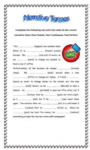 English Worksheet: Narrative Tenses