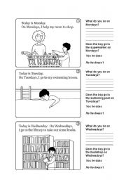 English Worksheet: days of the week