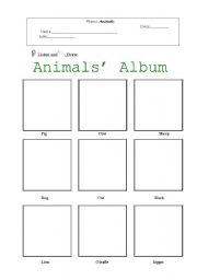 English worksheet: Animals