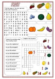 English Worksheet: FRUIT (2)