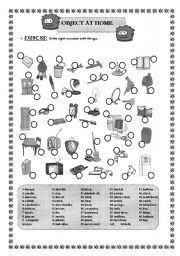 English Worksheet: OBJECT AT HOME B--W