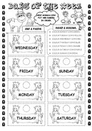 English Worksheet: Days of the week