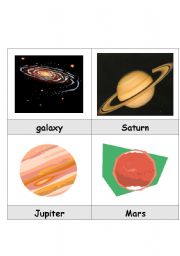 English Worksheet: Space And The Universe Cards 17-20 of 20