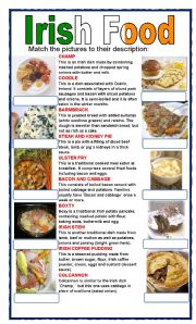 English Worksheet: (set 4/8) IRISH FOOD 