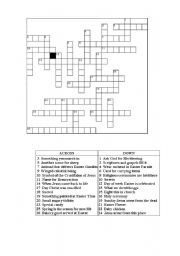 English Worksheet: crosswords Easter