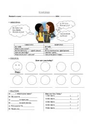 English worksheet: Greetings