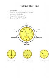 English worksheet: Telling The Time
