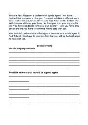 English worksheet: Writing based on movie 