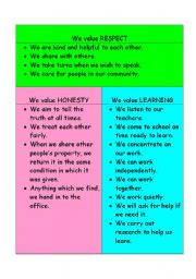 English Worksheet: Code of conduct