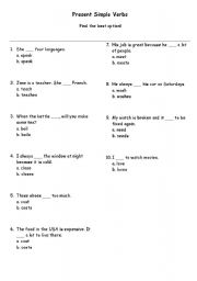 English Worksheet: Present Simple Quiz