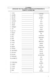 English Worksheet: Synonyms 1