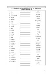 English Worksheet: synonyms 2
