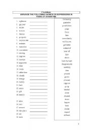 English Worksheet: synonyms 3