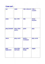 English worksheet: Come and play....    2/3