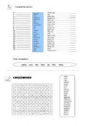 English Worksheet: numbers