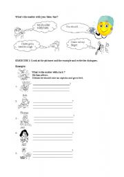 English Worksheet: what is the matter with you?