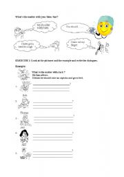 English worksheet: what is the matter with you?