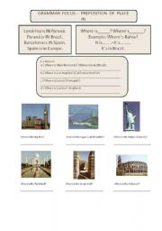 English worksheet: Where is it from? Preposition IN and places