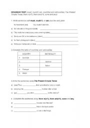 English Worksheet: grammar test