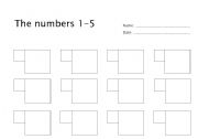 English worksheet: Dictation with Numbers from 1-5 A
