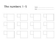 English Worksheet: Dictation with Numbers from 1-5 A