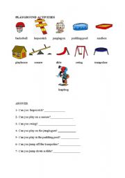 English Worksheet: playground activities