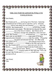 English Worksheet: pronouns