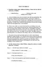 English worksheet: Test Yourself